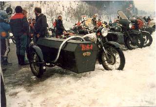 BSA with coffin model sidecar